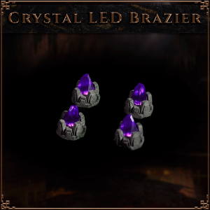 Dwarven LED Crystal Brazzier - Painted Arcanestone - Purple Crytals